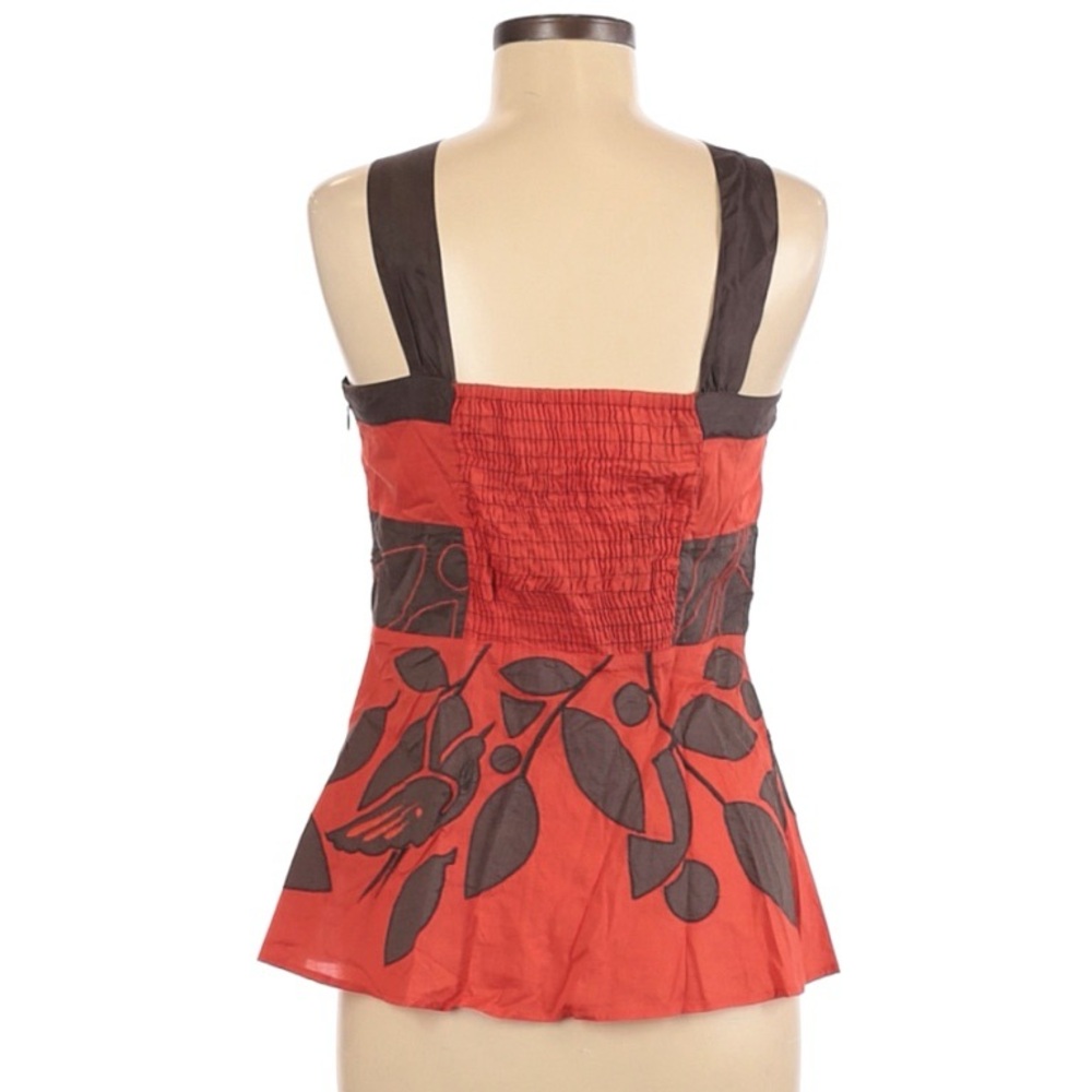 Anthropologie Floreat Secret Oriole Bird Appliqué Tank Top Silk Trim 6 - Picture 2 of 6